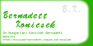 bernadett konicsek business card